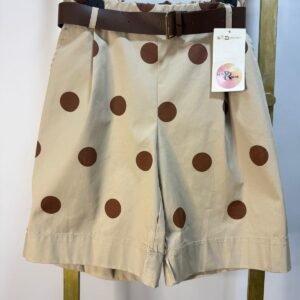 3 Short Beige con Lunares y Cinturón