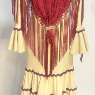 Vestido de Licra Camel y Burdeos
