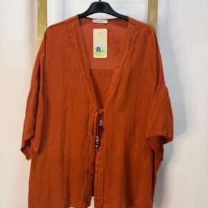 Kimono Ligero Teja con Cierre de Cuentas