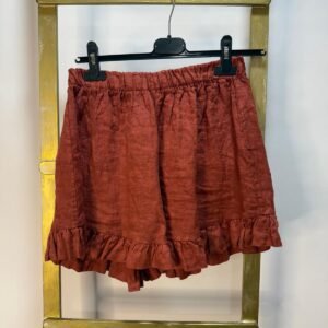 port Short con volantes terracota
