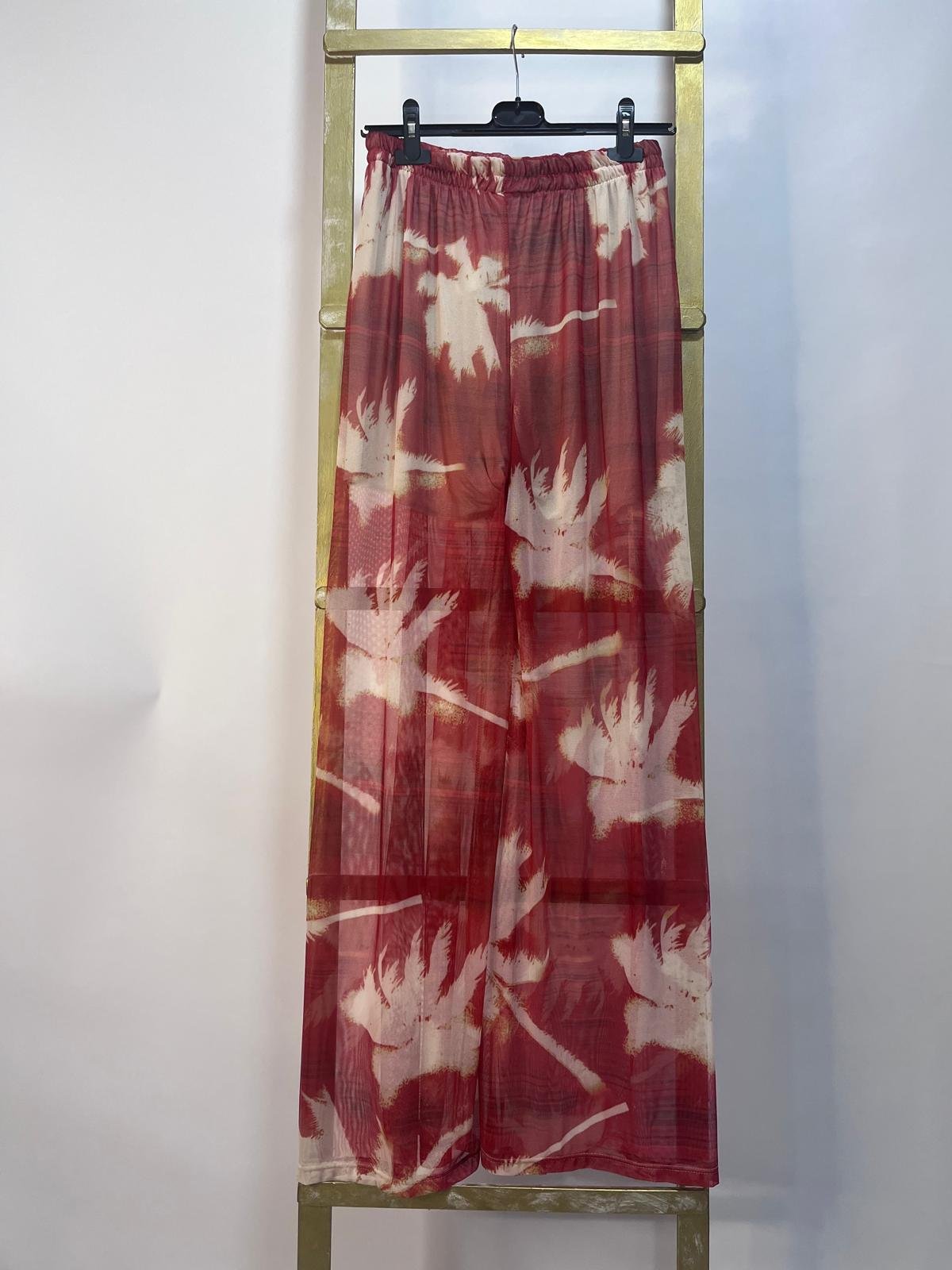 Pantalón palazzo estampado palmeras