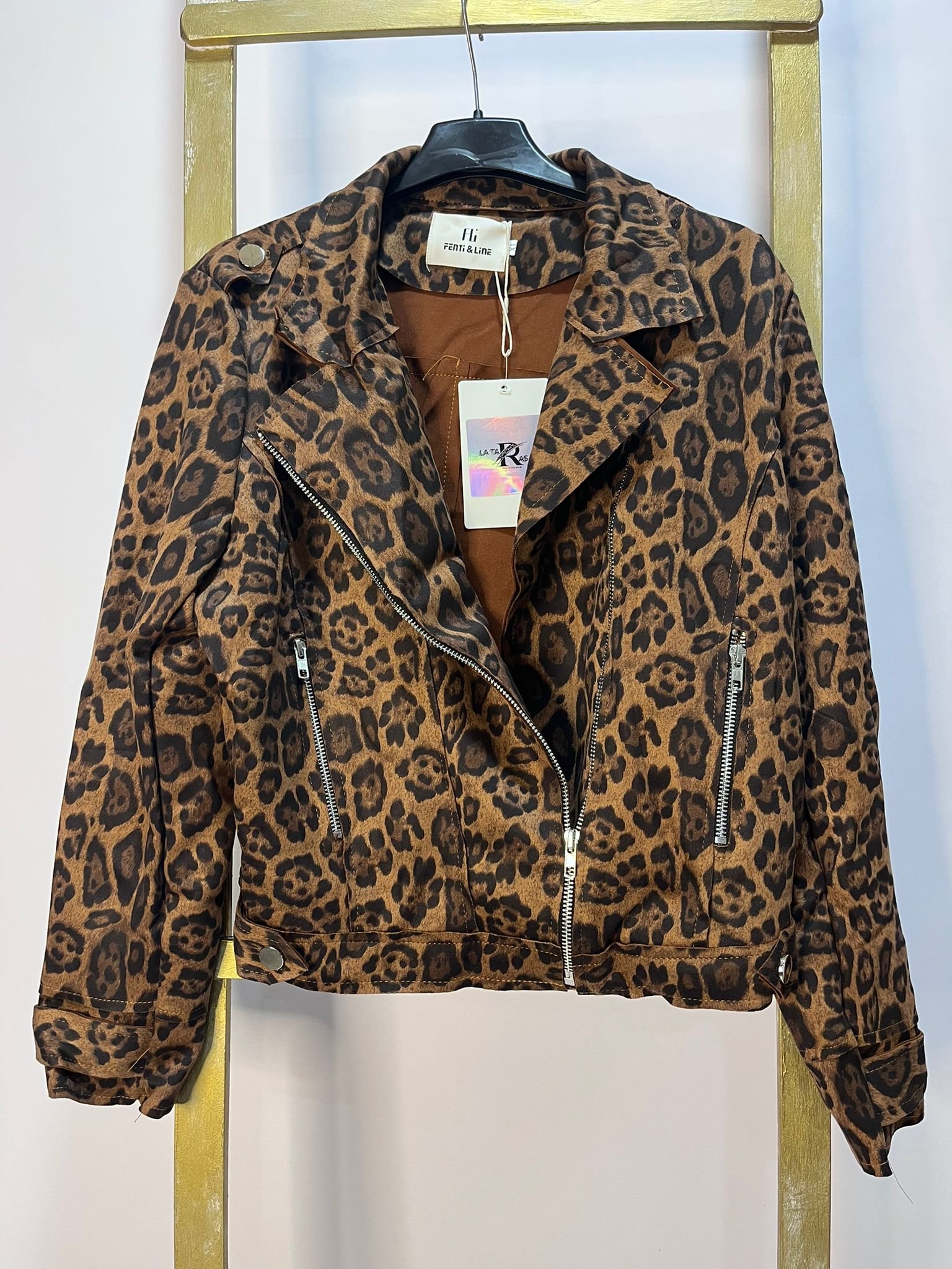 Chaqueta biker animal print