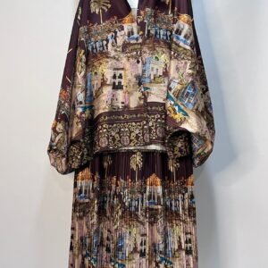2 Conjunto satinado estampado barroco