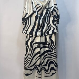 Conjunto satinado estampado cebra