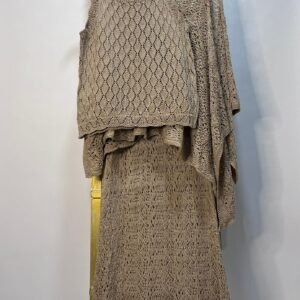 conjunto Chaleco de crochet beige