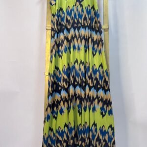 1 Mono palazzo estampado ikat en tonos verdes y azules