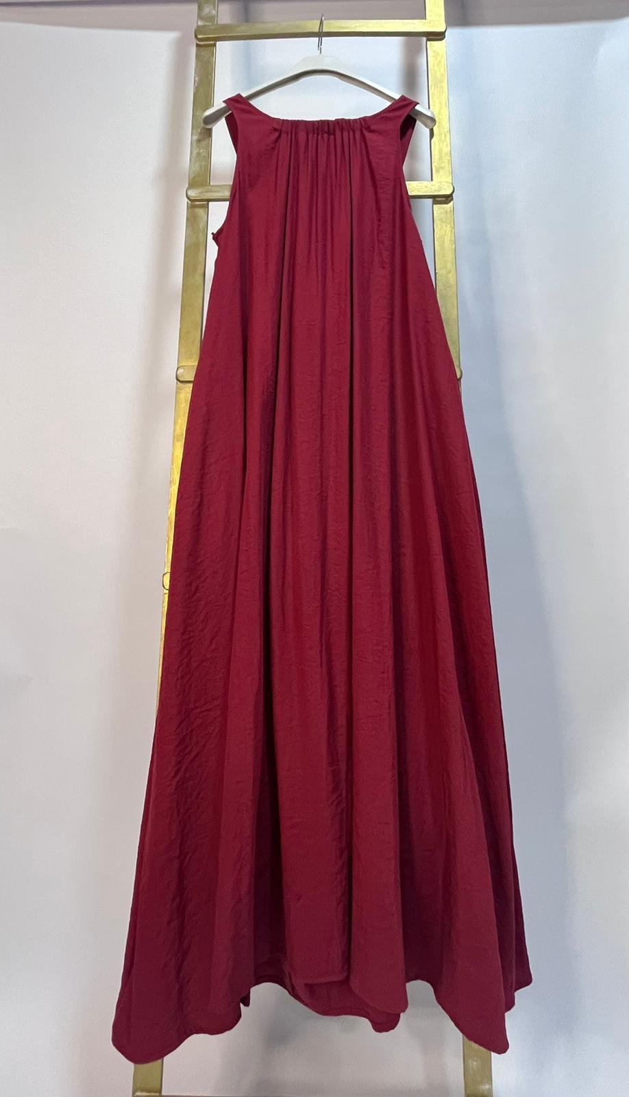 Vestido largo holgado con bolsillos