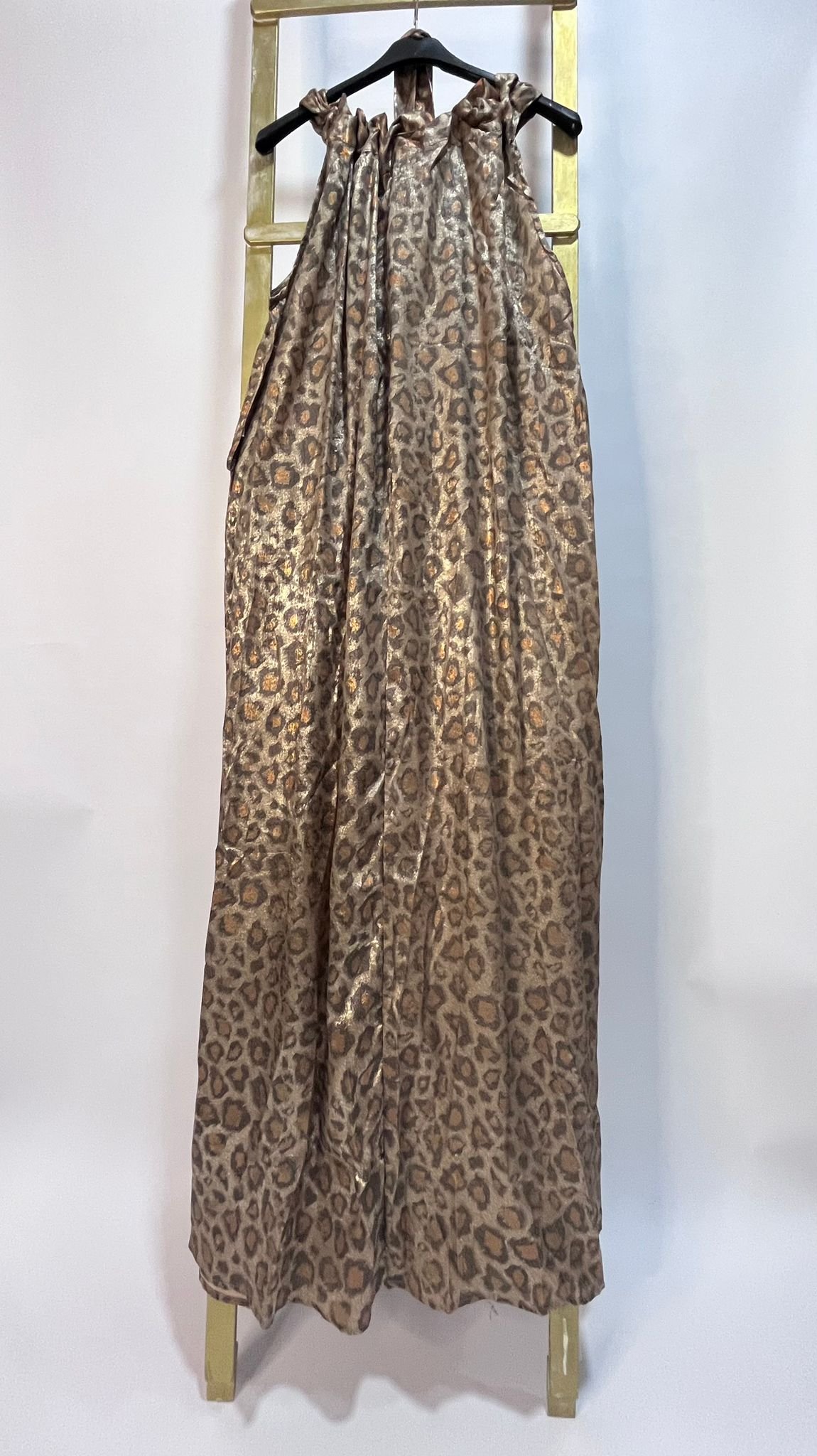 Vestido largo animal print brillante